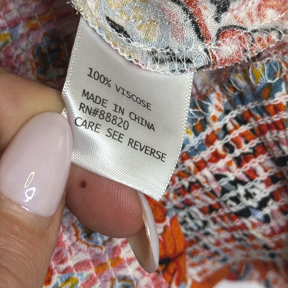 Rachel Zoe Red Smocked Tie Front Tank Top - Picture 8 of 11
